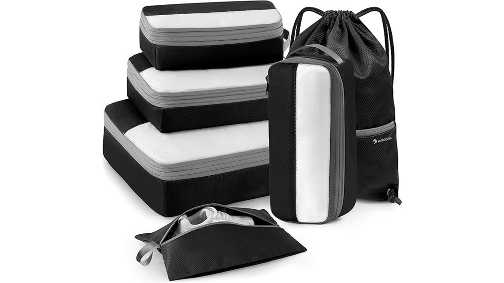 Underwear & Socks Packing Cubes Small Cube Sets That Organize Effortlessly 3 black compression packing cubes