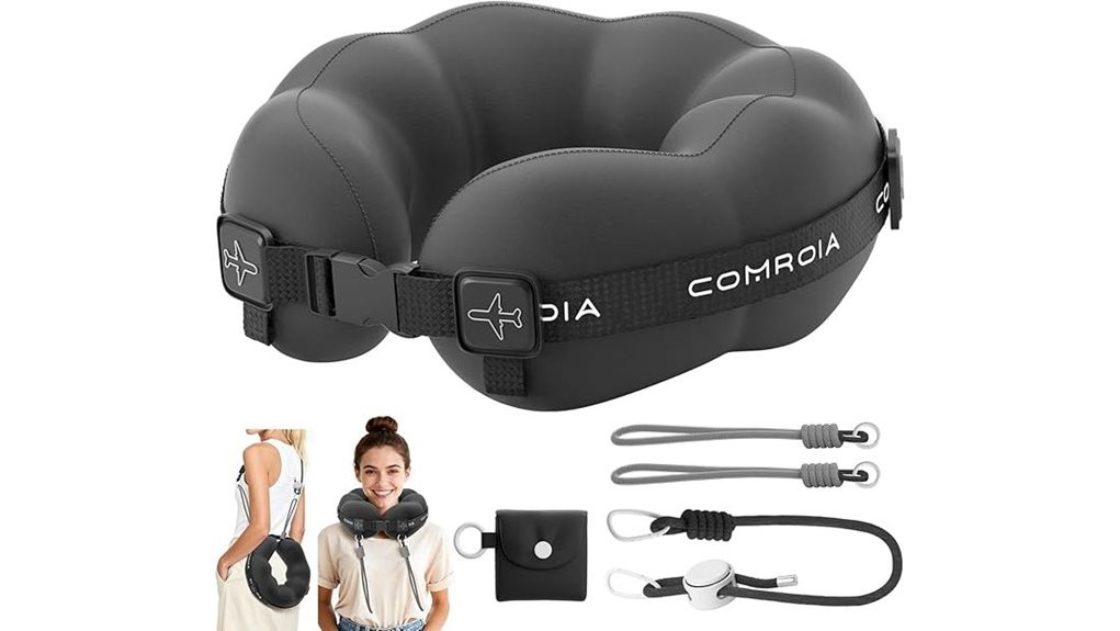 Travel Neck Pillows That Fit Tight Middle Seats and Elbows 5 black convertible travel pillow