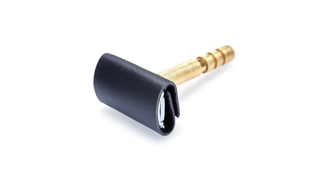 black cowhide razor case
