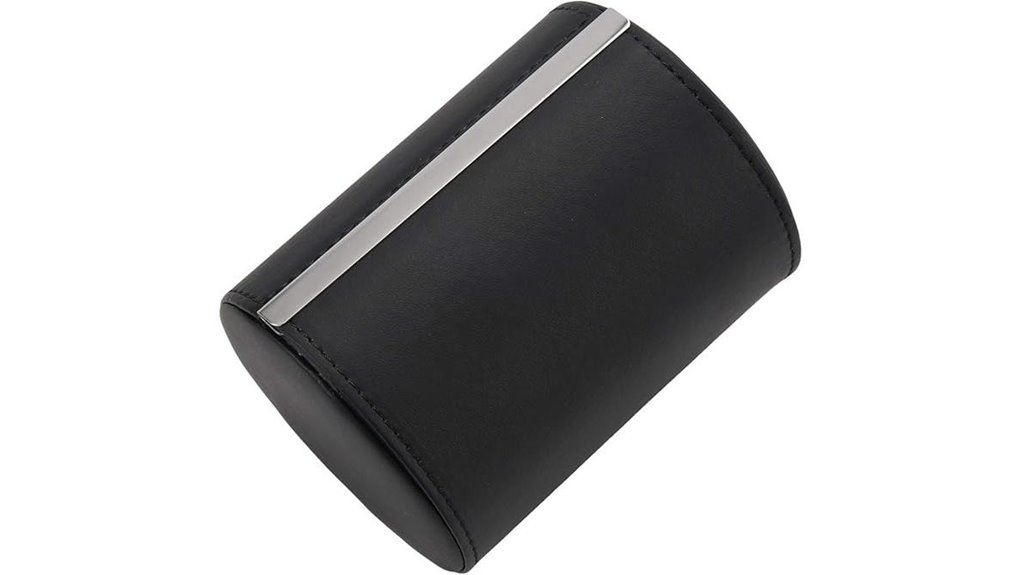 black cylindrical necktie case