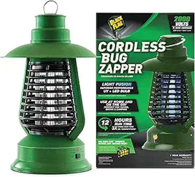 Best Bug Zapper Lantern (Rechargeable) to Keep Pests Away 10 black flag 2000v bugzapper
