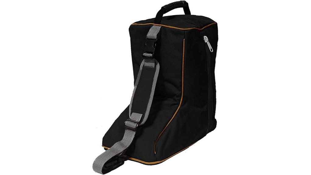 black gold triple layer boot bag