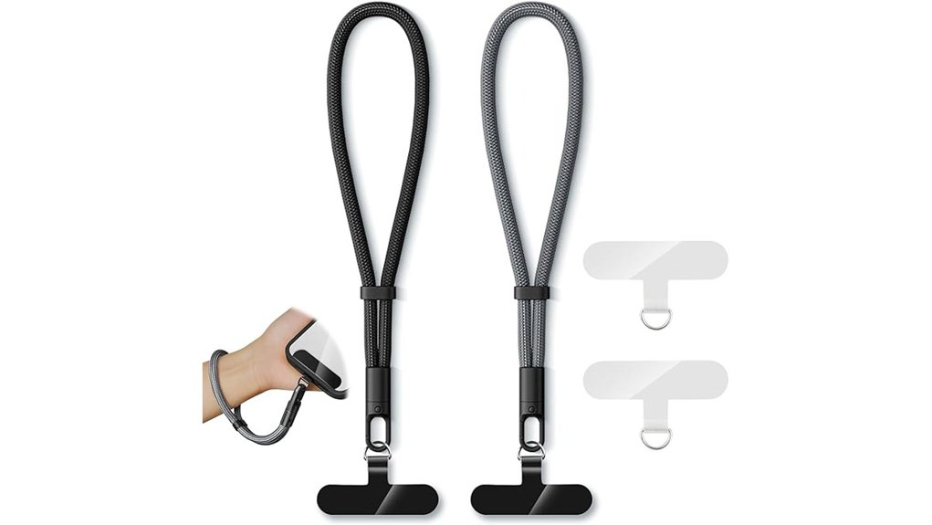 Best Travel Phone Wrist Straps Secure One‑Handed Use 12 black gray lanyard wrist pack