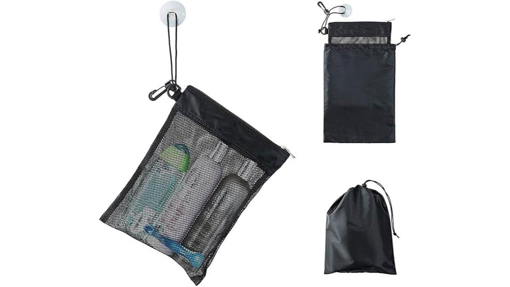 Quick-Dry Mesh Travel Shower Bags Hostels Travelers Love 4 black mesh shower tote