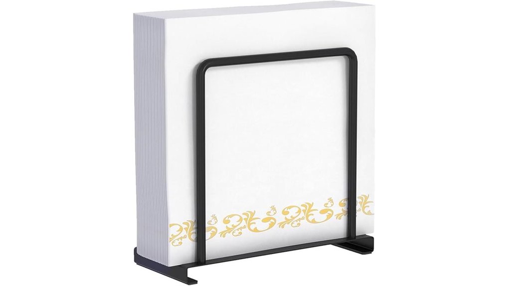 black metal napkin holder