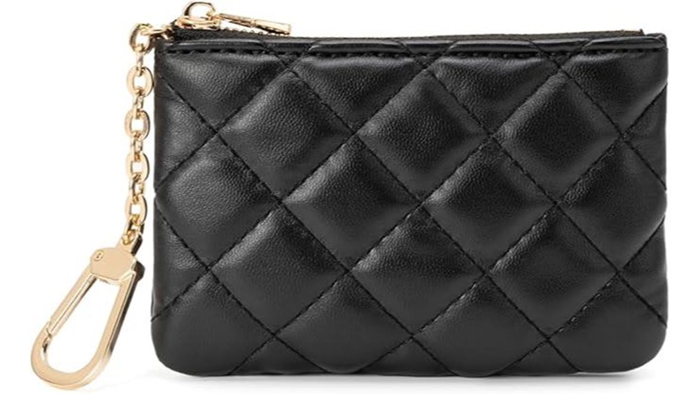 Best Coin Purses for Quick Pay That Clip Inside Bags 4 black quilted leather keychain