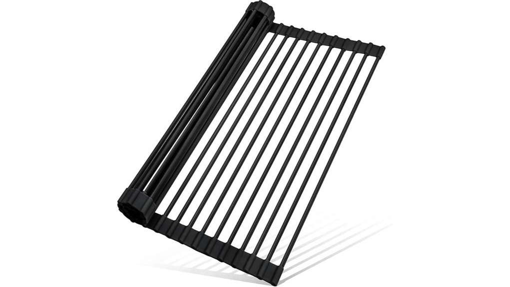black silicone dish rack