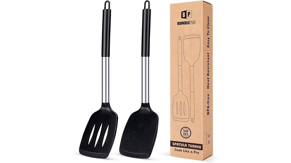 black silicone slotted spatulas