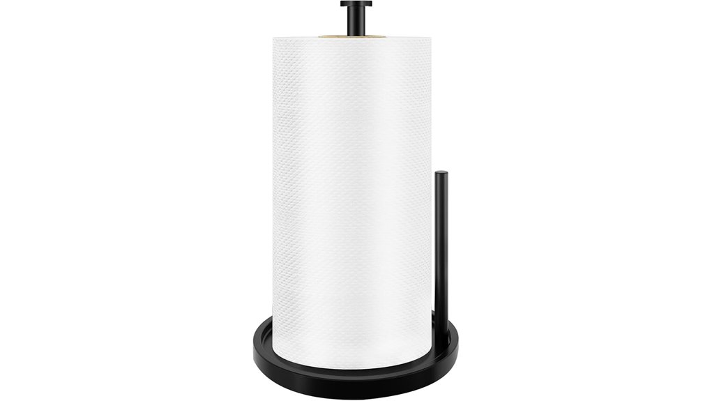 Must‑Have Paper towel holder (weighted) That Keeps Sheets Dry 4 black stainless anti slip holder