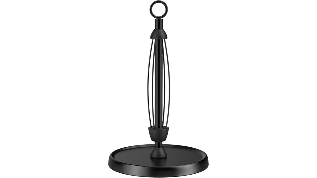 Must‑Have Paper towel holder (weighted) That Keeps Sheets Dry 6 black stainless paper holder