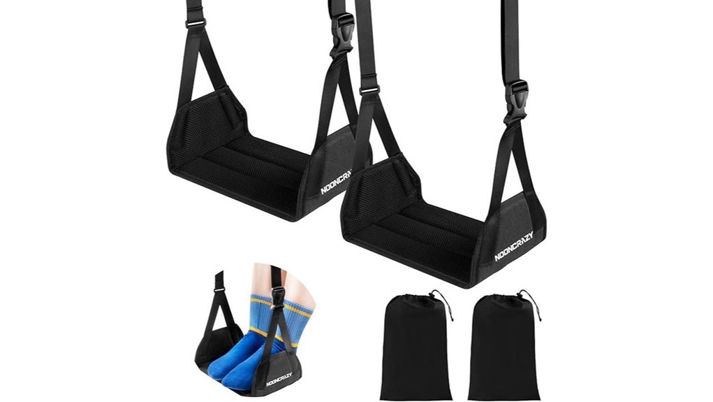 Best Foot Hammocks for Airplanes (Light, Adjustable) 10 black thick foam foot hammock