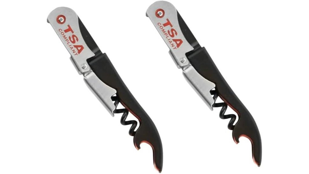 Best TSA‑Safe Portable Corkscrews for Travel 10 black tsa compliant corkscrew set
