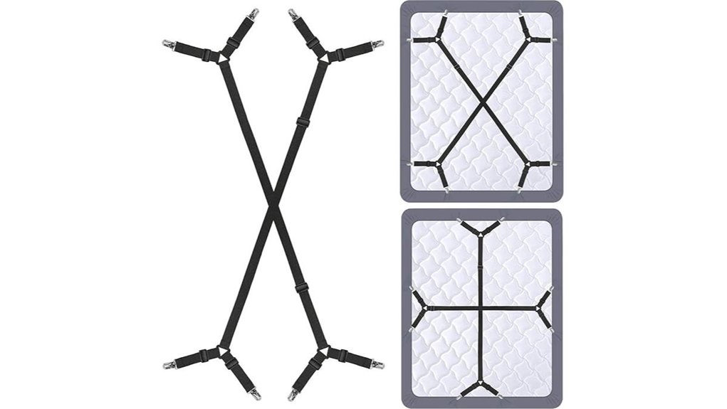 Best Travel Sheet Straps That Keep Bedding in Place 8 black two piece sheet straps