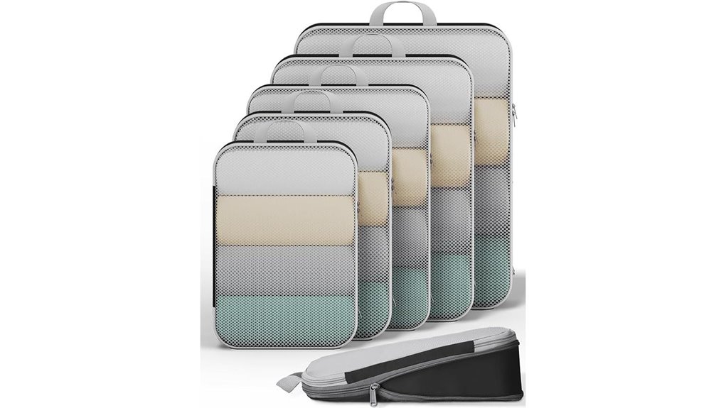 Packing Cube Sets That Maximize 40L Backpack Space 6 black veken compression cubes