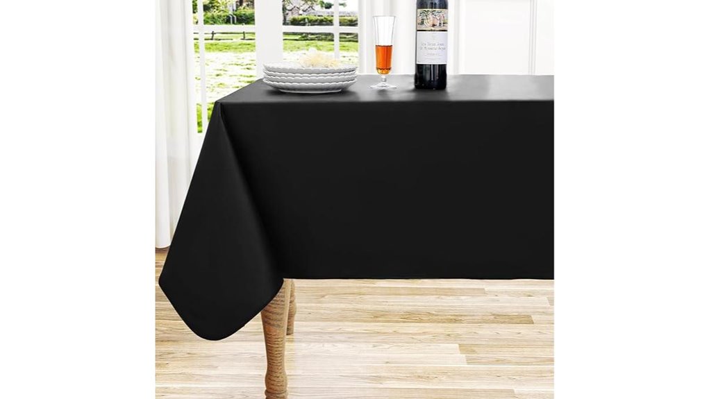 black waterproof vinyl tablecloth