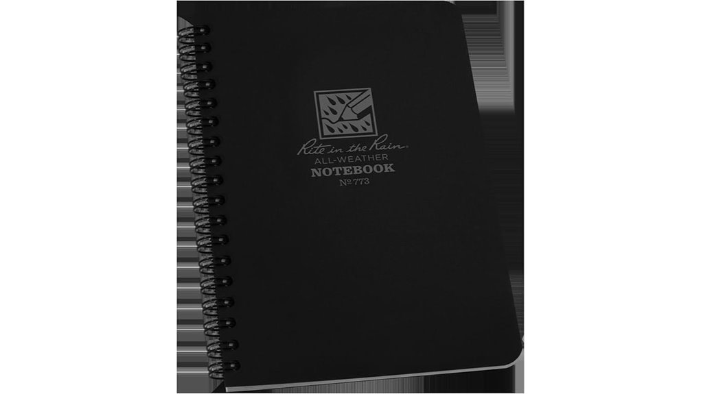 black weatherproof spiral notebook
