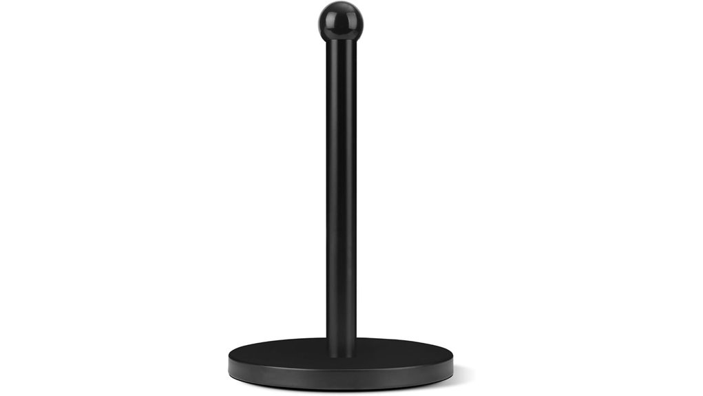 Must‑Have Paper towel holder (weighted) That Keeps Sheets Dry 8 black weighted stainless steel