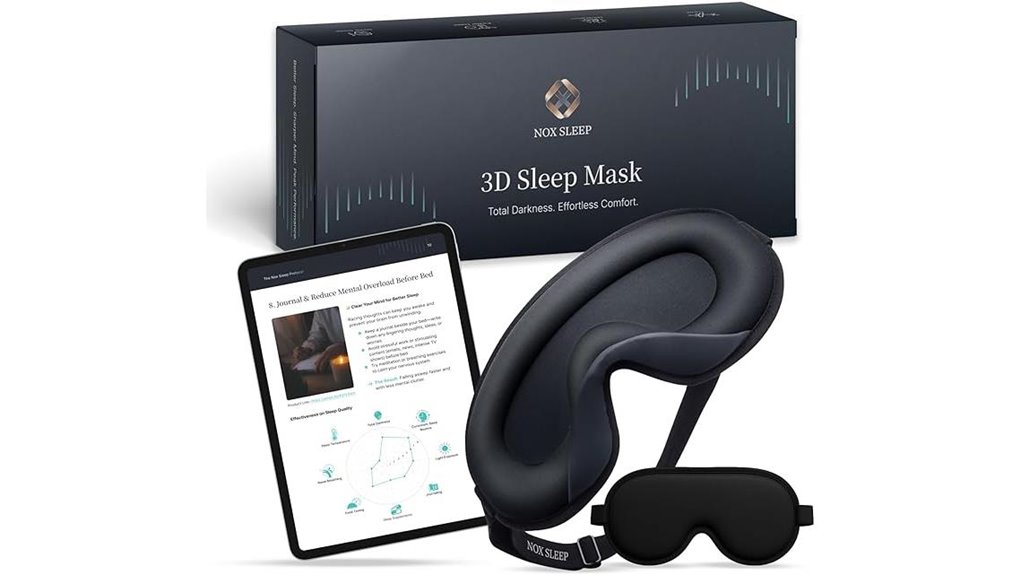 Best Sleep Masks for Side Sleepers: Flat, Soft Strap Comfort 5 blackout 3d adjustable mask