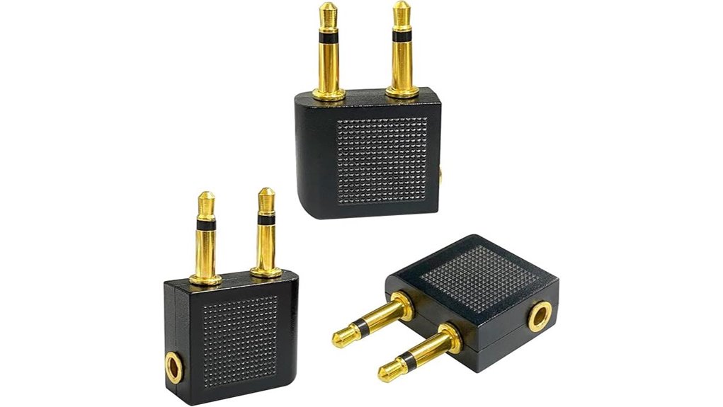 Best Airplane Headphone Adapters for Simple Travel Backups 9 blingkingdom dual 3 5mm adapter