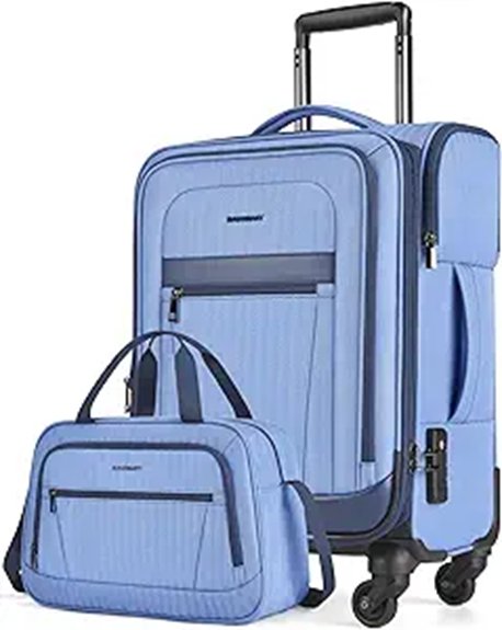 blue 20 inch expandable carry on