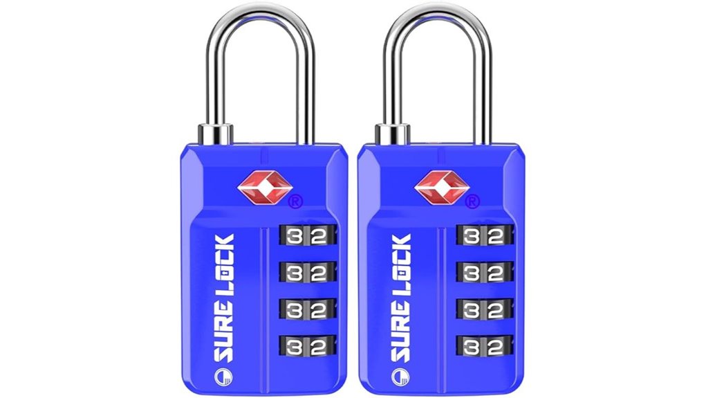Top Luggage Locks with Inspection Indicators (Easy Check) 10 blue 4 digit tsa lock