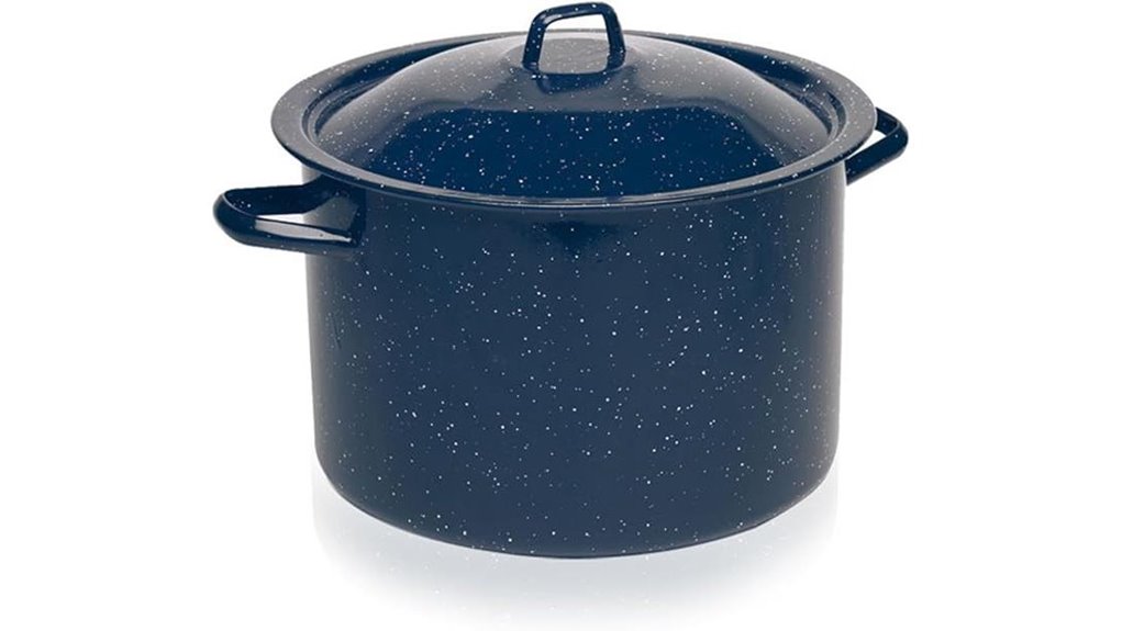blue 6 quart enamel pot