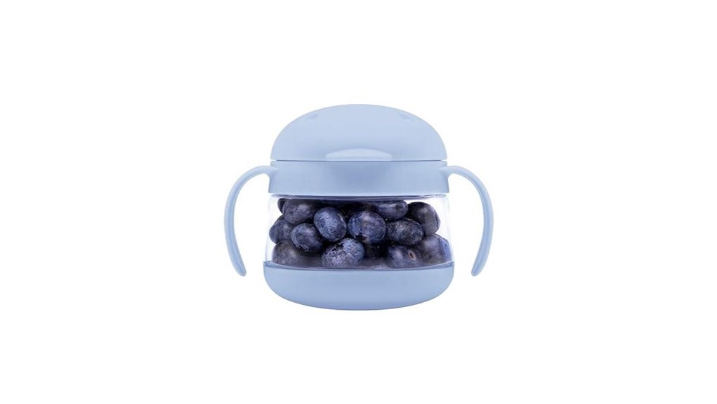 Spillproof Snack Cups for Travel: Effortless Cleanups 5 blue bpa free snack cup