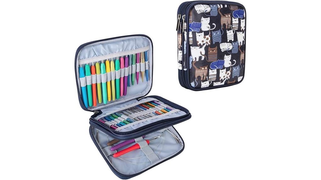 Ultimate Crochet Hook Cases That Travelers Love 13 blue cat knitting organizer