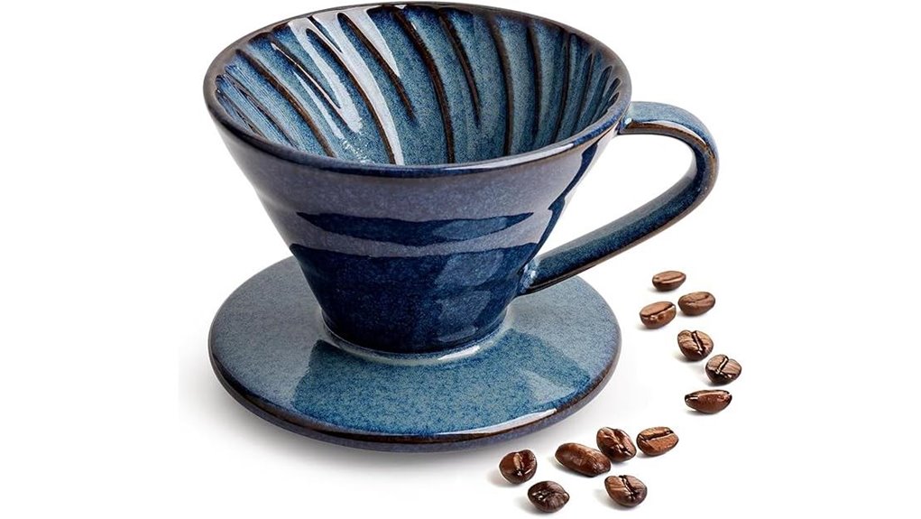 Top Reusable Coffee Filters for Travel—Cone & Flat 2 blue ceramic single cup dripper