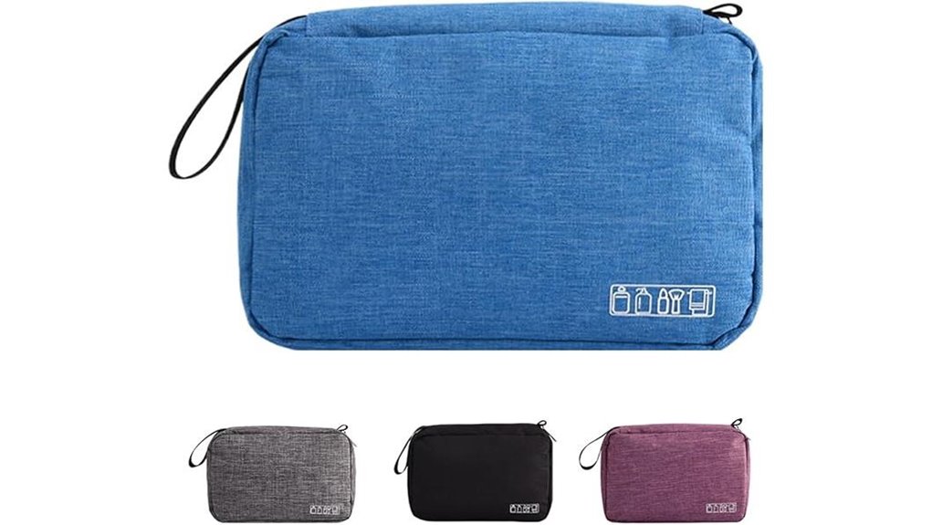 blue foldable hanging toiletry