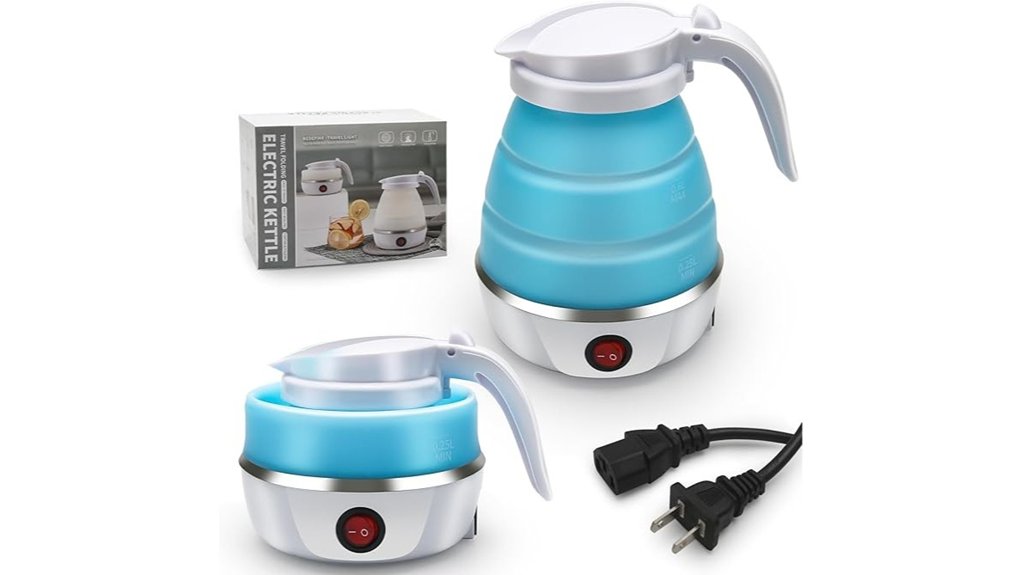 blue foldable silicone kettle