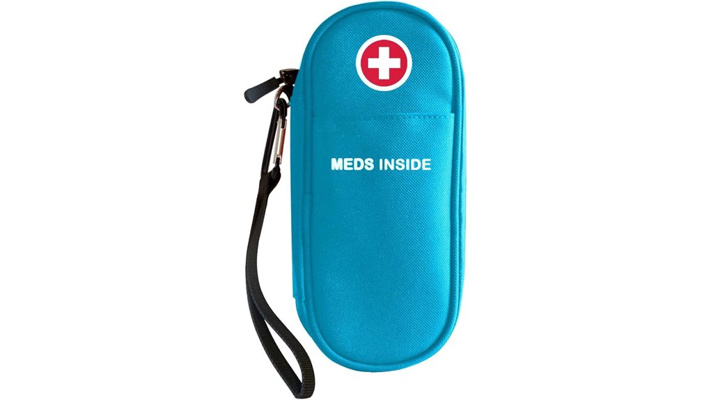 blue insulated dual pen case
