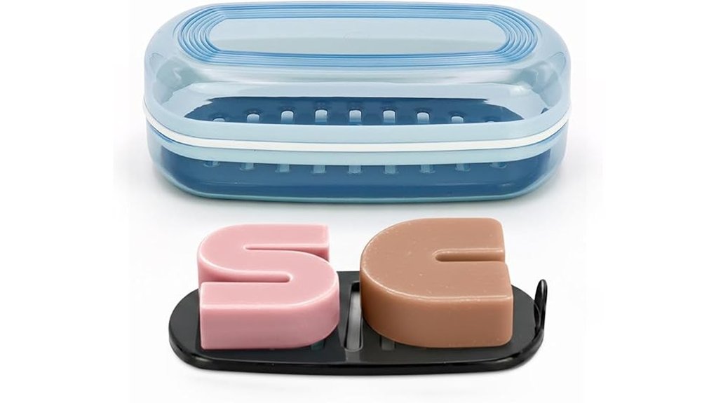 Shampoo Bar Holders with Drainage – No More Mushy Bars 5 blue leak proof soap case