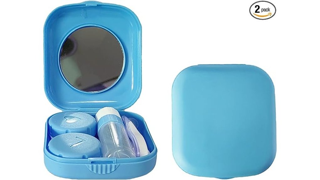 Leak‑Resistant Contact Lens Travel Kits Travelers Must Have 5 blue two pack lens mirror