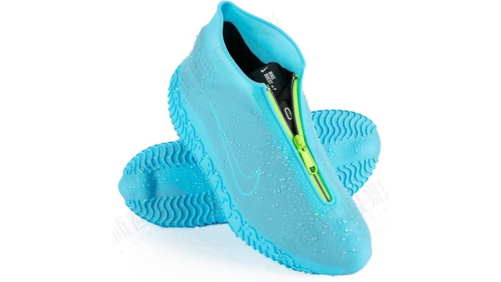 blue waterproof silicone overshoes