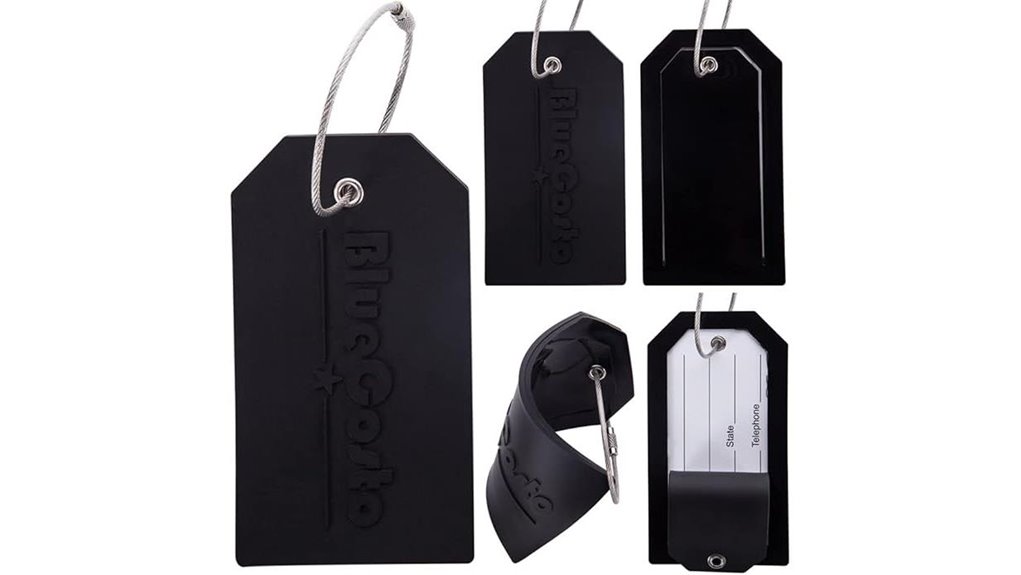 Best Luggage Tag Covers With Privacy Flaps That Stay Shut 8 bluecosto black pvc tags