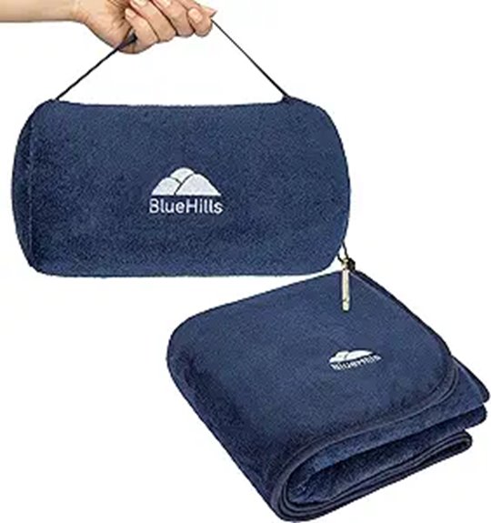 Travel Blankets That Keep Tall Travelers Warm With Extra Length 1 bluehills navy 70x48 pillow
