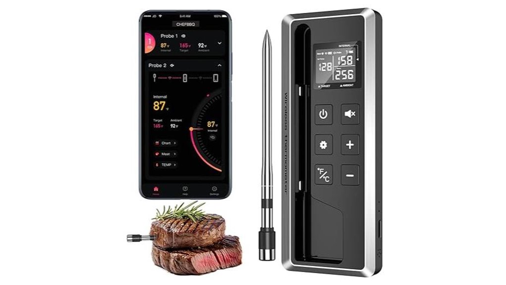 bluetooth meat thermometer 800ft