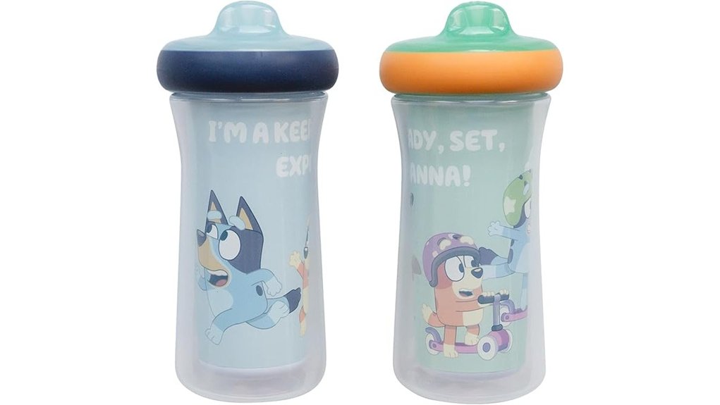Leak‑Proof Sippy Cups for Plane Adventures 5 bluey 9oz insulated cups