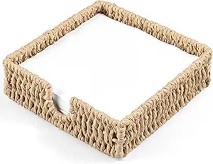 boho woven napkin basket