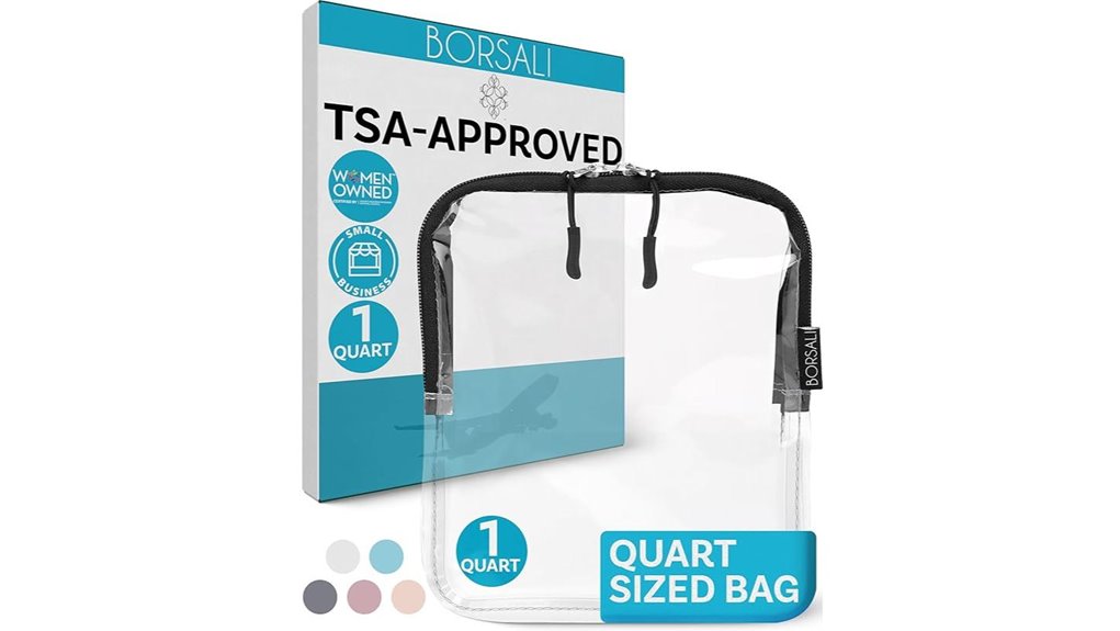 Clear Toiletry Bags with Rigid Edges (No Flop) for Tidy Travel 7 borsali tsa approved clear quart