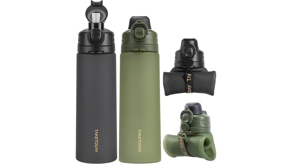 Best Collapsible Water Bottles That Won't Taste Weird 10 bpa free 20oz collapsible bottle