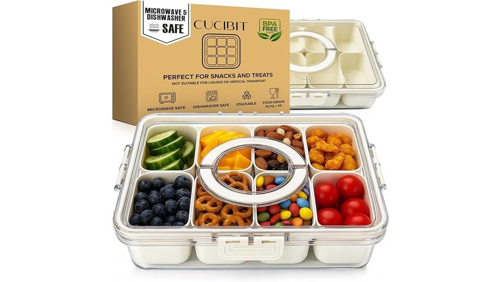 Stackable Snack Organizers That Keep Snacks Fresh On the Go 7 bpa free eight compartment snack box