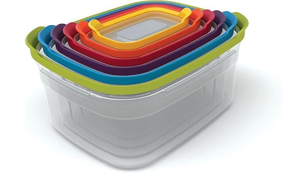 Travel-Friendly Food Storage Containers With Snap Lids 6 bpa free nest lock set