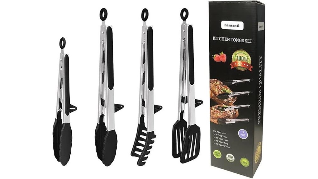 bpa free silicone stainless tongs