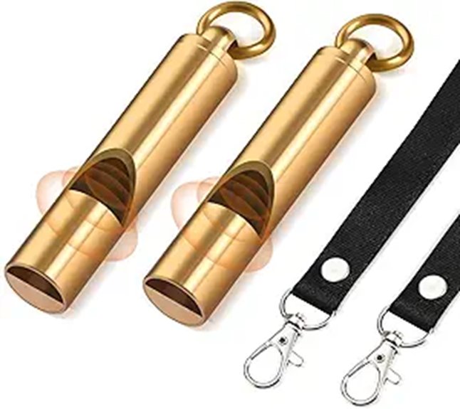 Best Small Durable Travel Safety Whistles for Travelers 4 brass emergency whistles lanyard