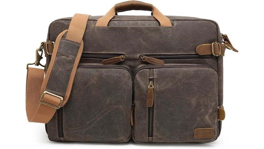 brown vintage laptop messenger