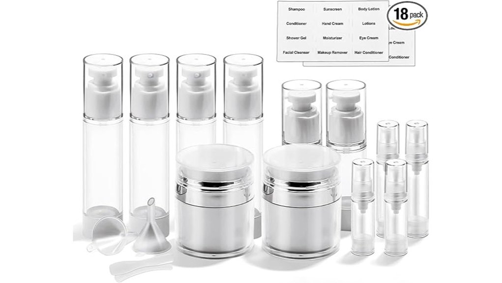 Best Refillable Atomizers for Toiletries: Mister vs Pump 13 bubimon 18 pack airless jars