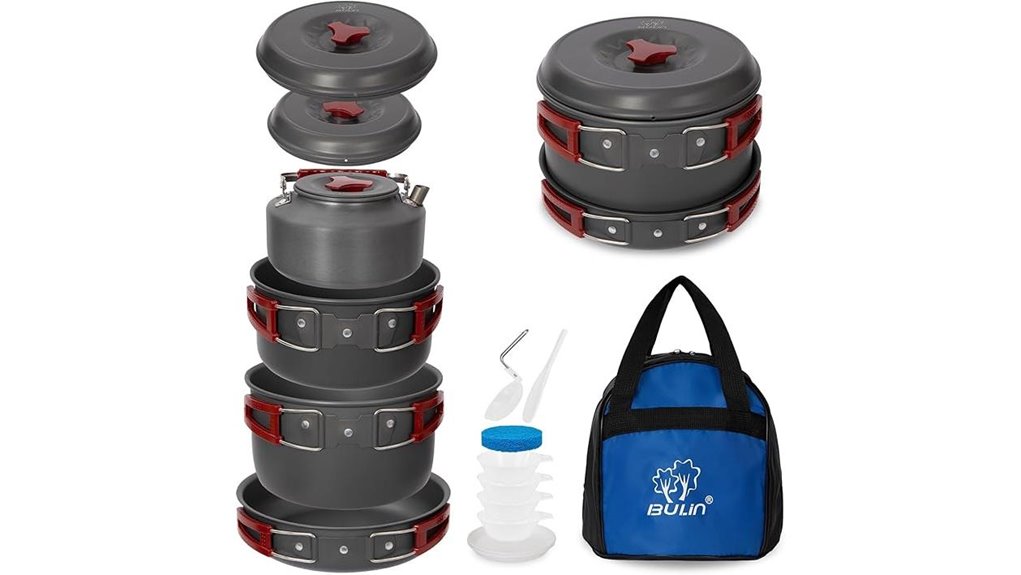 bulin 24pcs camping cookware
