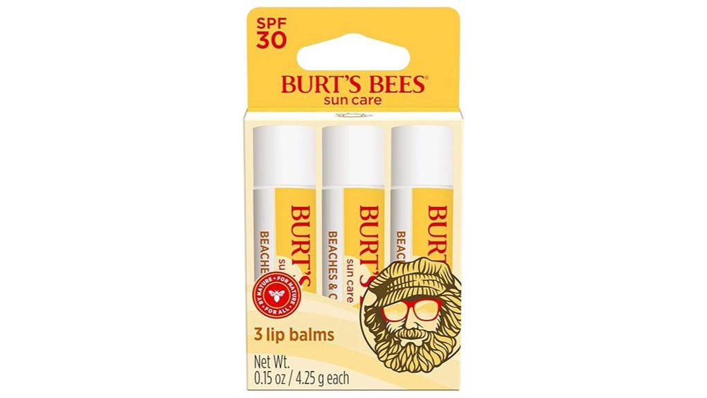 Top SPF Lip Balms for Beach Trips Without Weird Taste 6 burt s bees spf30 3tubes